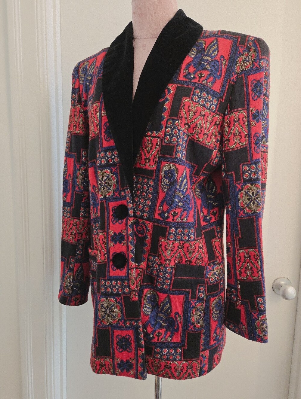 Rare Vintage Gryphon Tapestry Brocade Blazer Jacket Units Limited Edition Sz S M